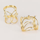 Gold Hollow Woven Style Napkin Holders
